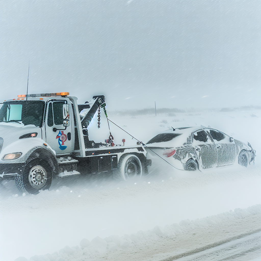 Towing vehicle in winter conditions