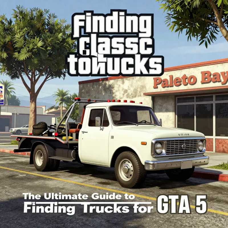 A Classic Tow Truck awaits outside Custom Motors in Paleto Bay, a prime location for finding this vehicle.