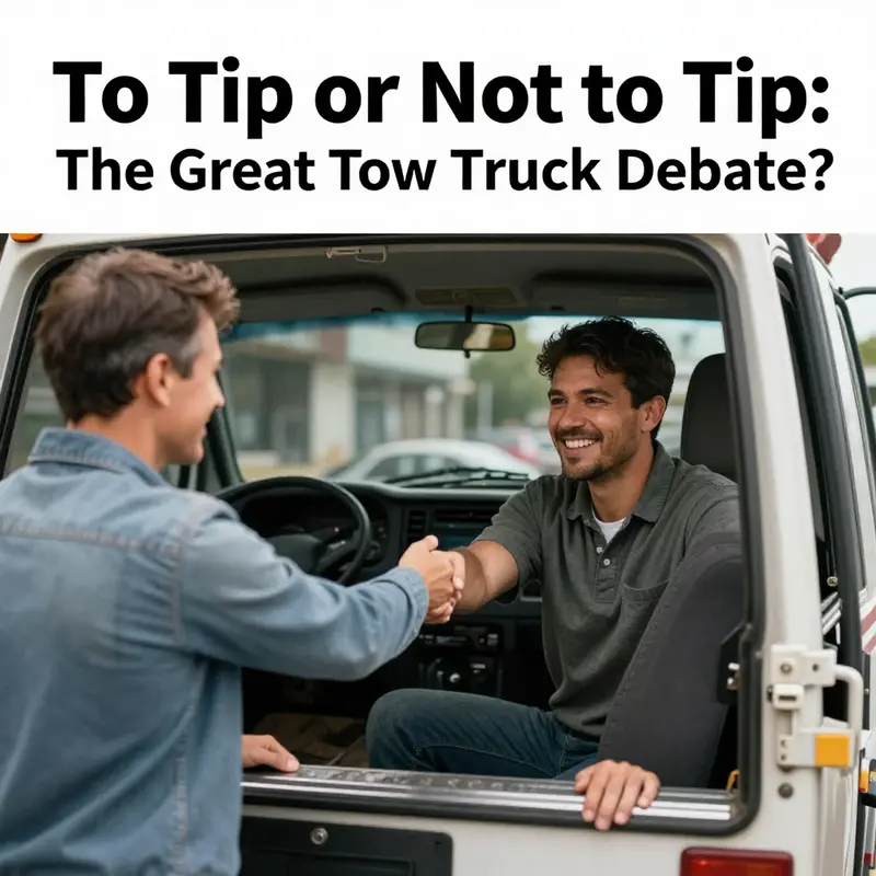 A friendly interaction between a tow truck driver and a vehicle owner highlights the considerations surrounding tipping norms.
