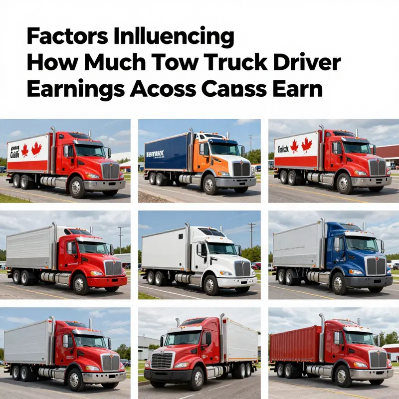 A detailed map showing the provincial variations in tow truck driver earnings across Canada.