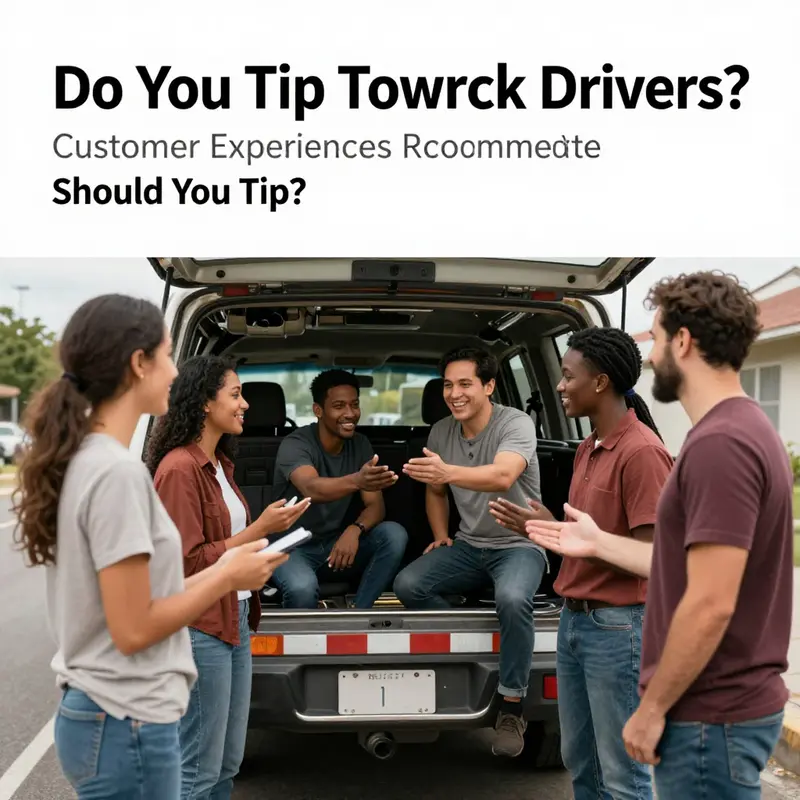 A tow truck driver provides assistance, highlighting the importance of etiquette in gratitude.