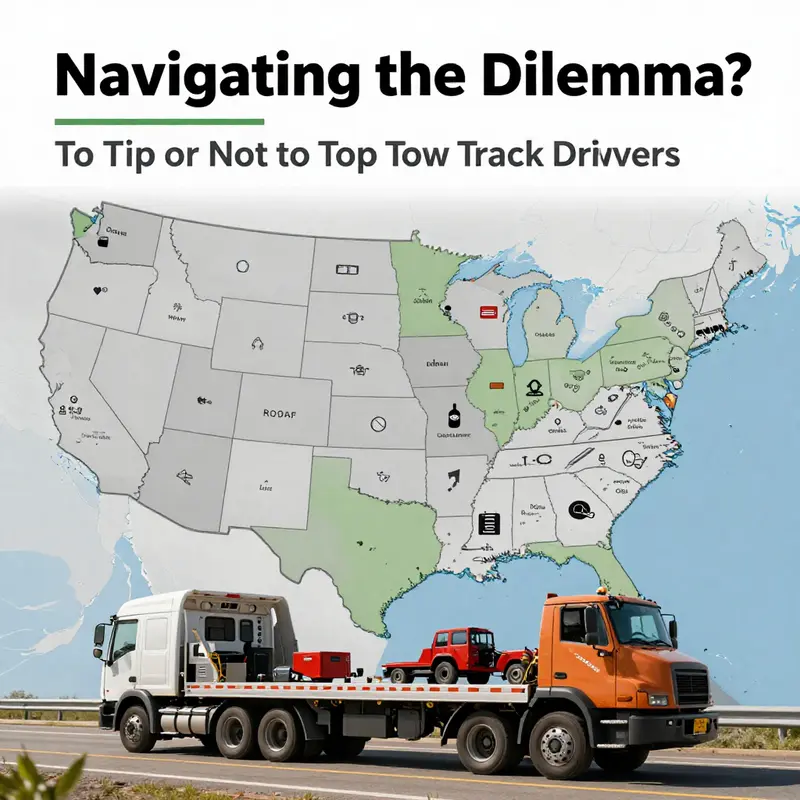 A tow truck driver offers assistance, highlighting the professional service that may or may not warrant a tip.