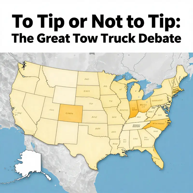 A friendly interaction between a tow truck driver and a vehicle owner highlights the considerations surrounding tipping norms.