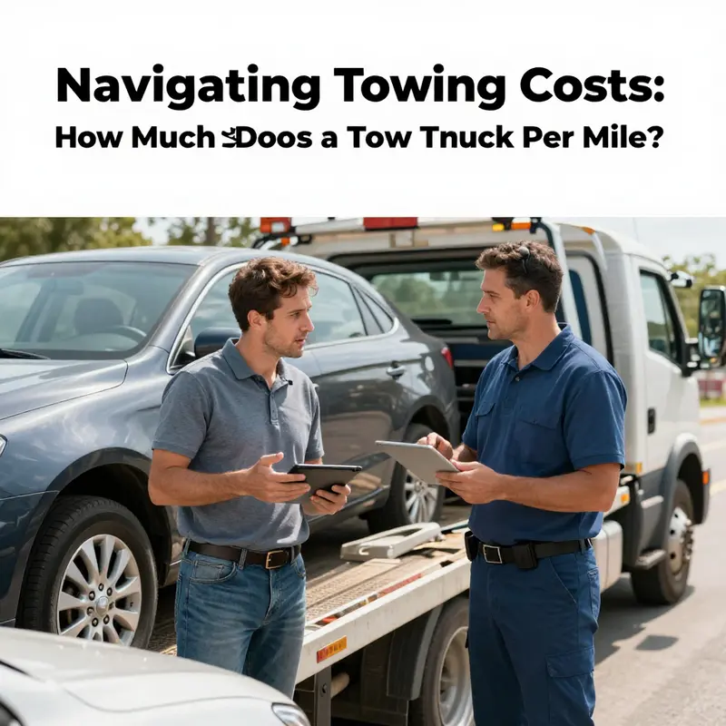 An infographic summarizing the average costs of towing services per mile.