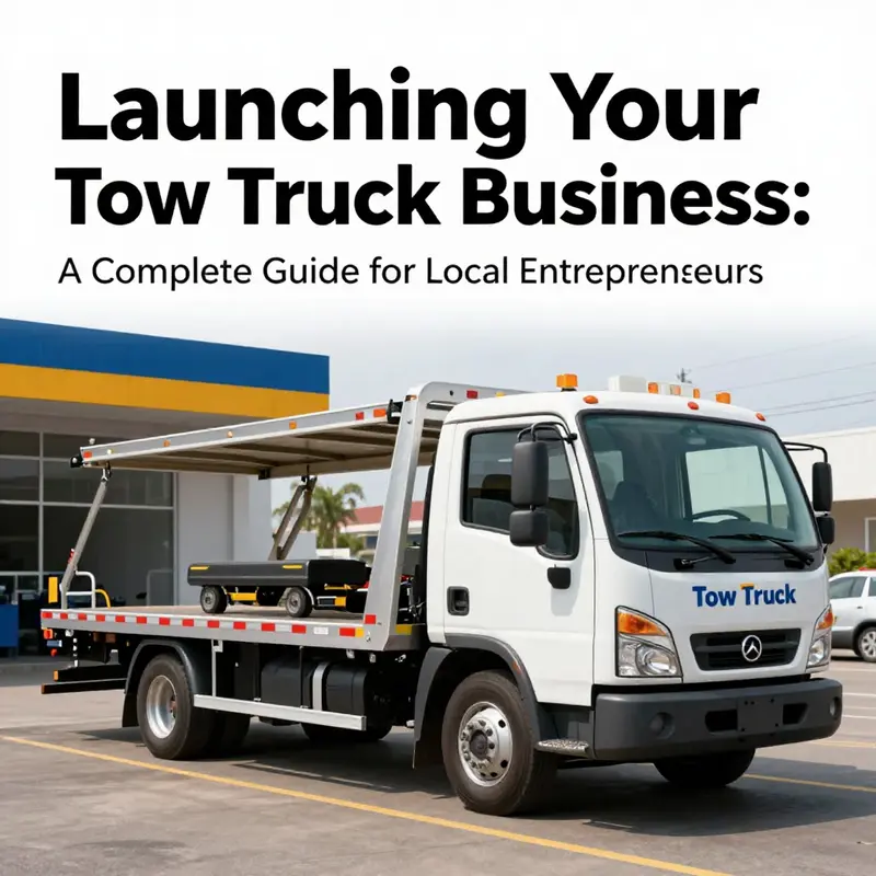 An entrepreneur conducts market research to establish their towing business plan.