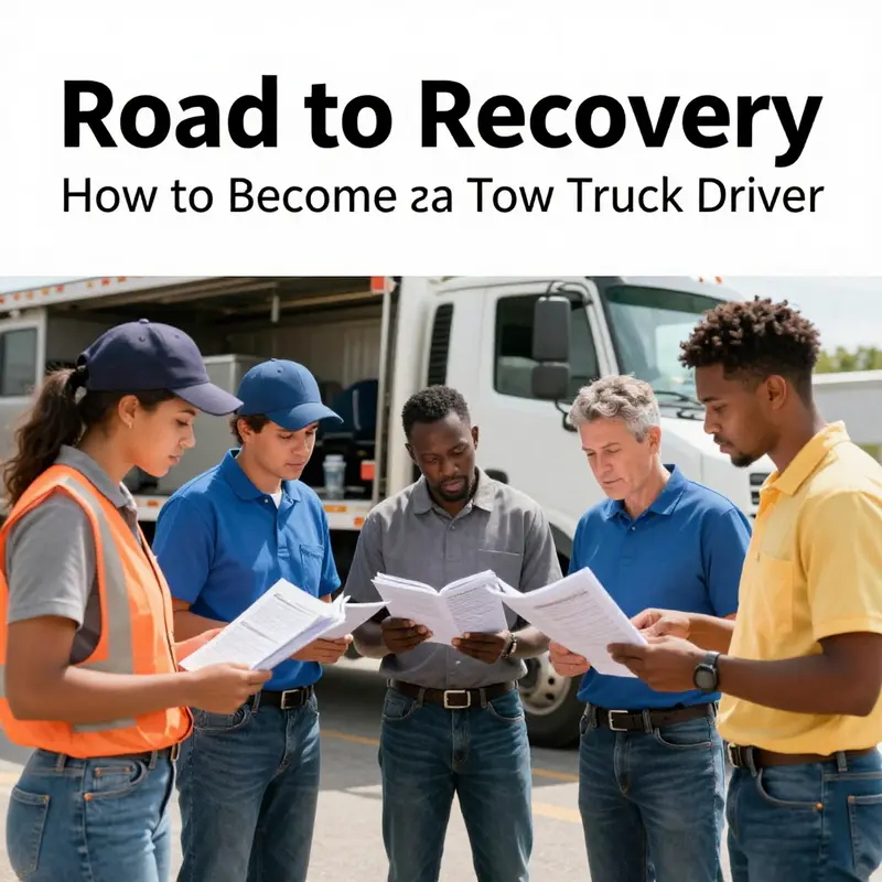 Aspiring tow truck drivers engage in studying for their licenses.