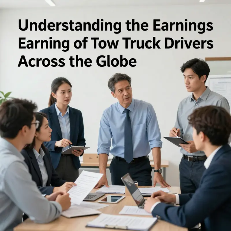 A tow truck operates across Canada’s varying terrains, symbolizing the diverse earnings landscape for drivers.