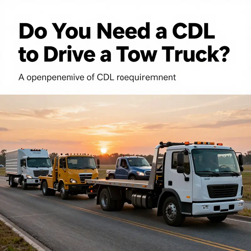 Multiple tow trucks in action under a colorful sky, symbolizing the importance of towing services and regulations.