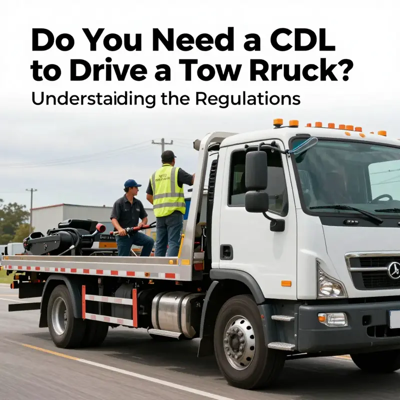 An infographic detailing the CDL requirements specific to tow trucks and related vehicles.