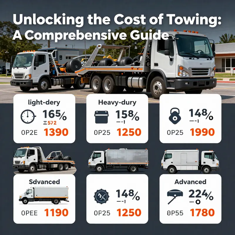 An infographic illustrating the various pricing models for different tow truck types.