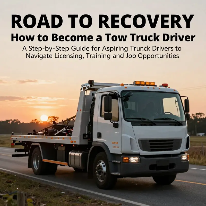 A tow truck parked by the roadside at sunset, embodying the supportive presence of tow truck drivers in emergency situations.