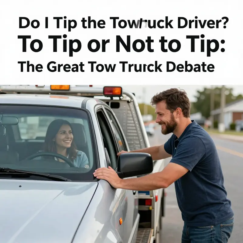 A friendly interaction between a tow truck driver and a vehicle owner highlights the considerations surrounding tipping norms.