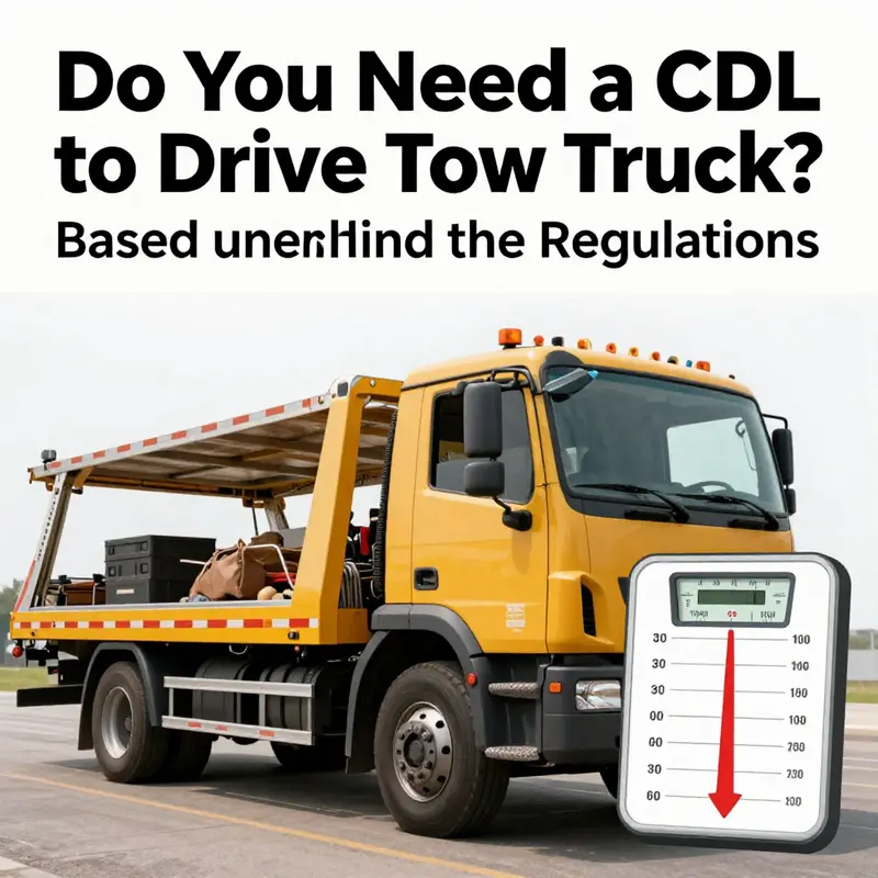 An infographic detailing the CDL requirements specific to tow trucks and related vehicles.