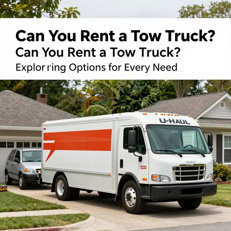 A U-Haul rental truck equipped with a tow truck, perfect for moving requirements.