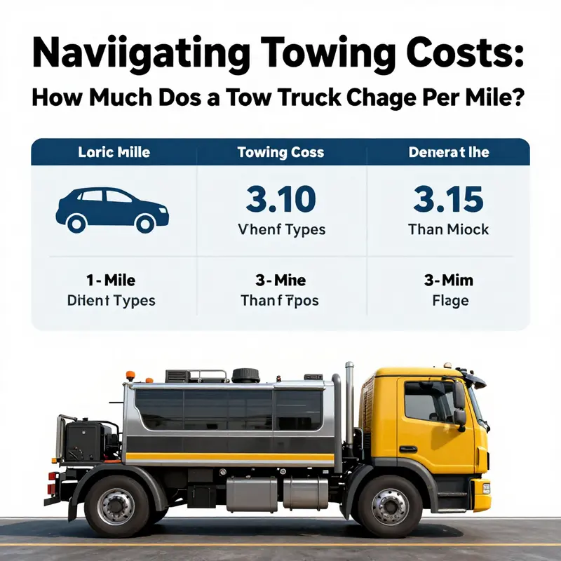 An infographic summarizing the average costs of towing services per mile.