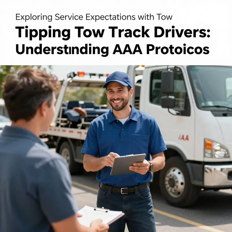 An AAA tow truck driver providing roadside assistance, illustrating the professionalism expected in the service.