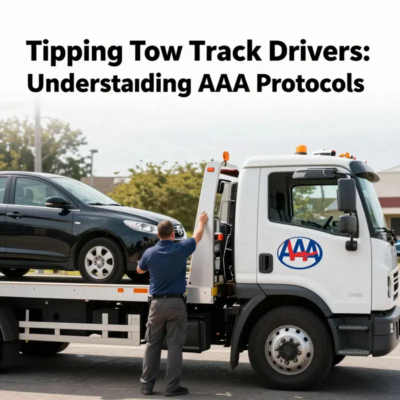 An AAA tow truck driver providing roadside assistance, illustrating the professionalism expected in the service.