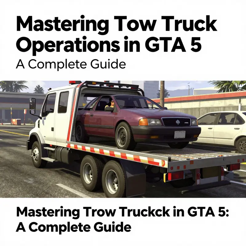 A player operating a tow truck in GTA 5, preparing for towing another vehicle.