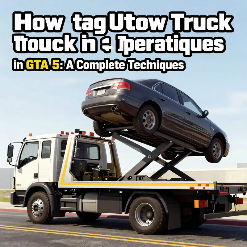 A player operating a tow truck in GTA 5, preparing for towing another vehicle.