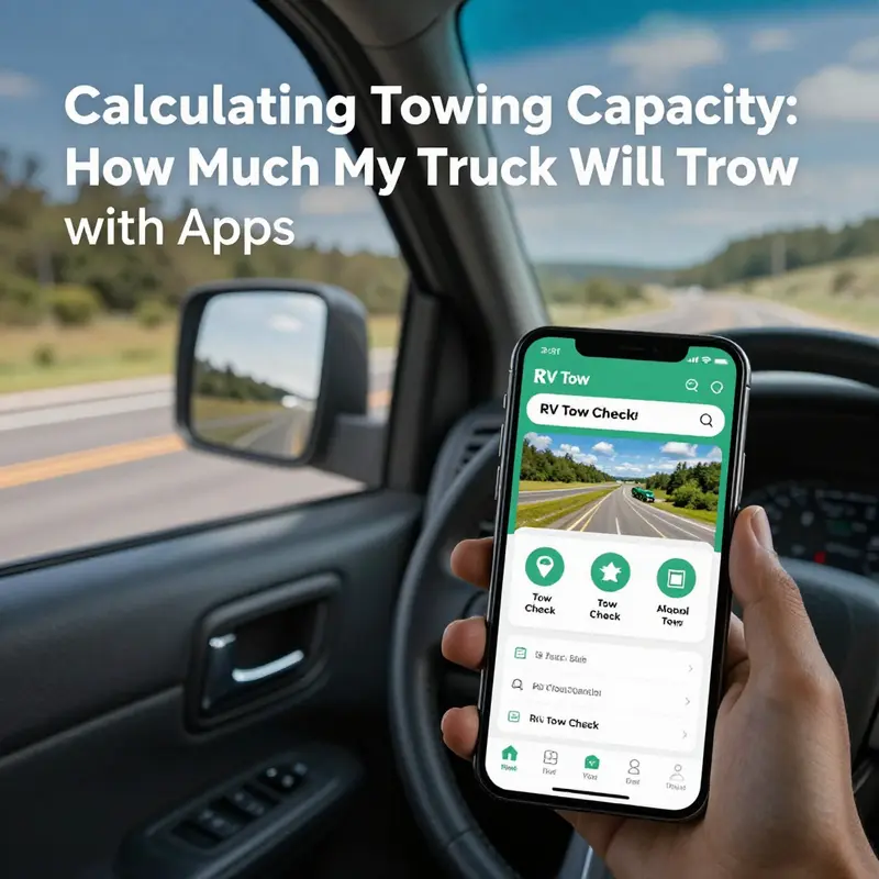 A truck and owner’s manual detailing towing specifications.