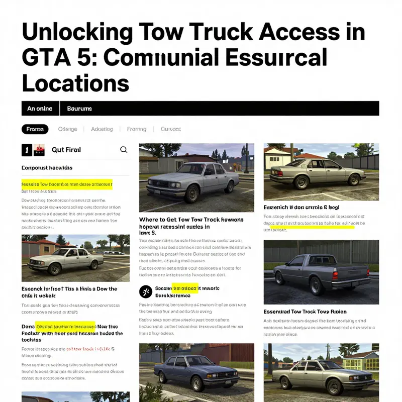 Key spots in Los Santos for finding tow trucks near the police station.