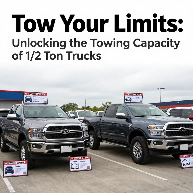 Visualizing the towing capacity of a 1/2 ton truck in action.