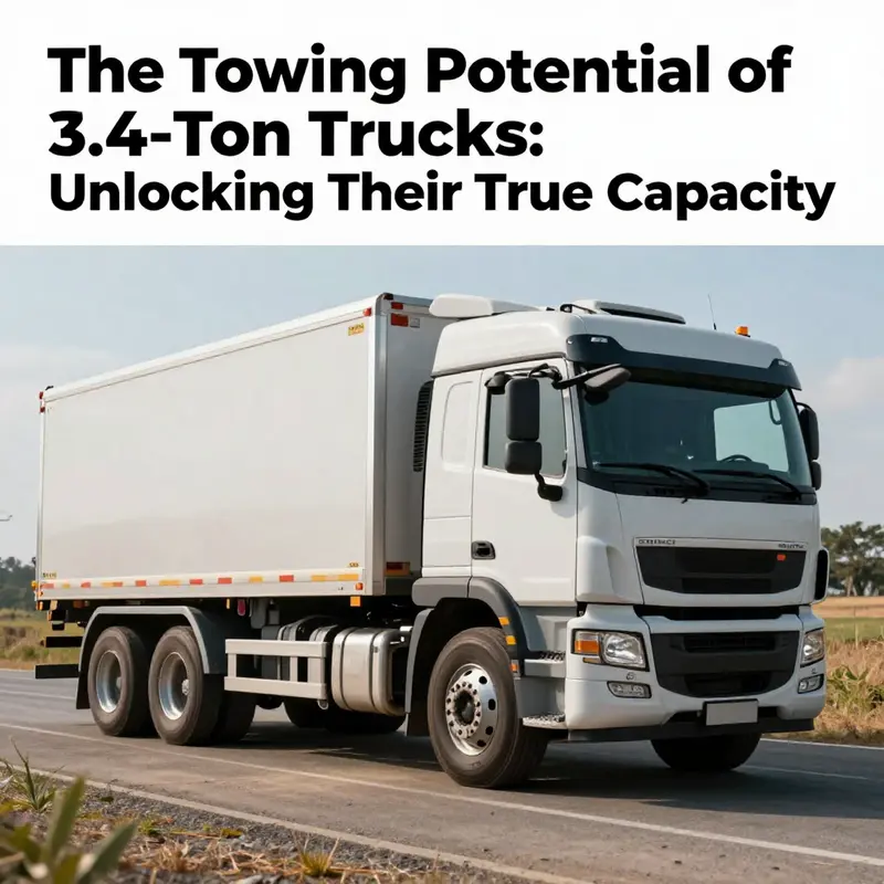 Photo of a 3.4-ton truck with a scenic background, visually illustrating its versatility and towing capability.
