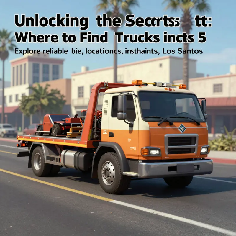 A tow truck in action navigating the streets of Los Santos, showcasing the importance of tow trucks in GTA 5 gameplay.