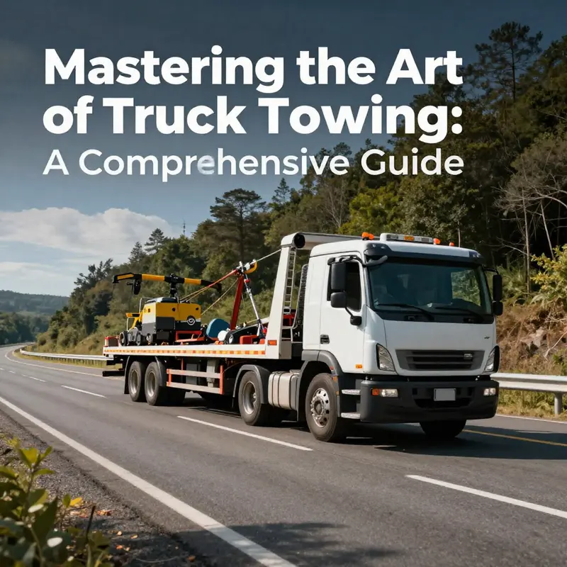 A truck being towed safely along a picturesque highway, showcasing effective towing principles and practices.