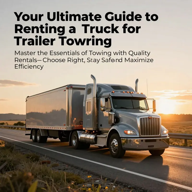 A striking image of a truck towing a trailer down a highway, illustrating the concept of towing and travel.