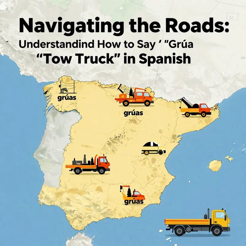 A tow truck, known as ‘grúa’ in Spanish, ready to assist on the streets.