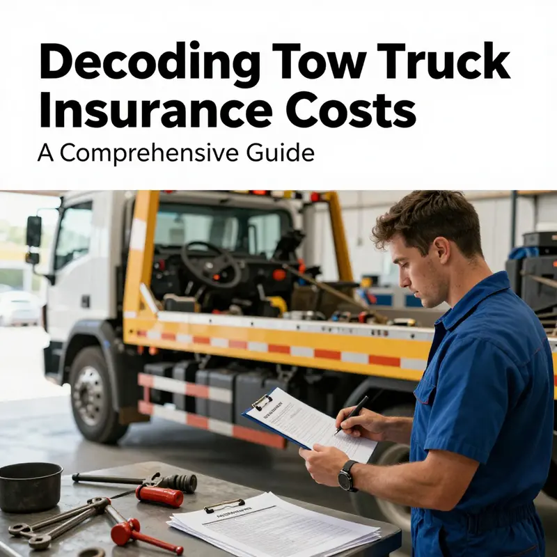 Mechanics assess the condition of tow trucks, considering key factors in insurance cost determination.