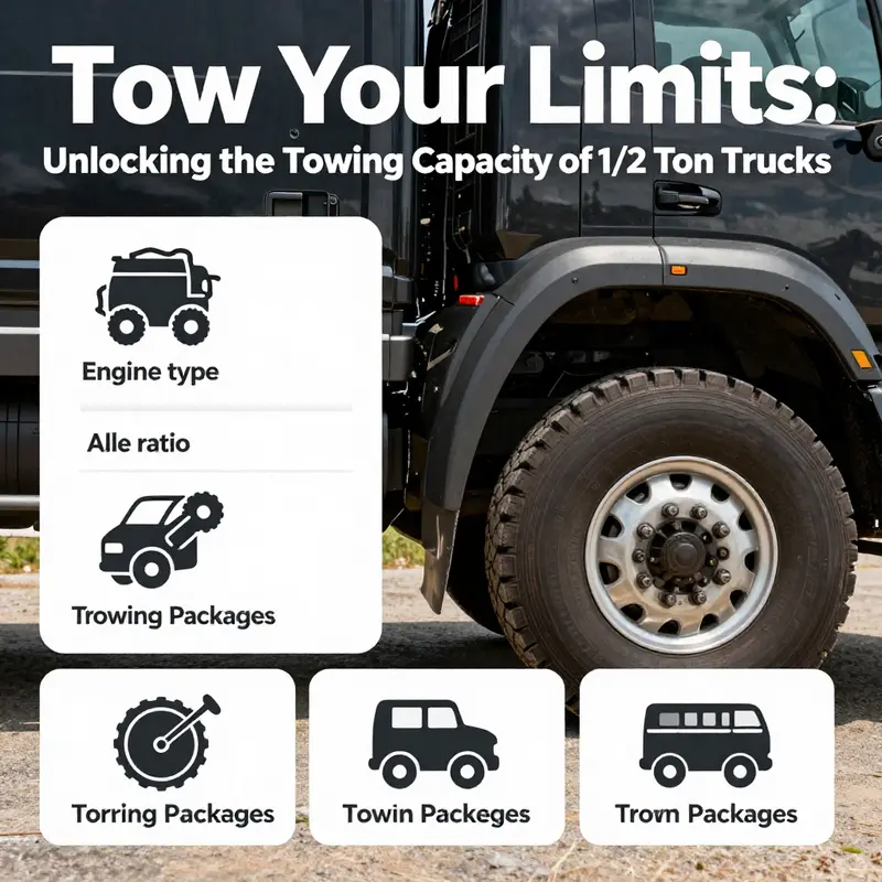 Visualizing the towing capacity of a 1/2 ton truck in action.