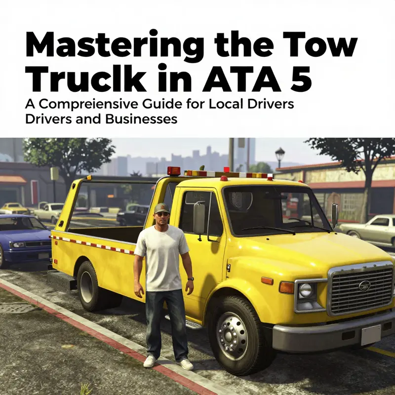 Locating and entering a tow truck in GTA 5.