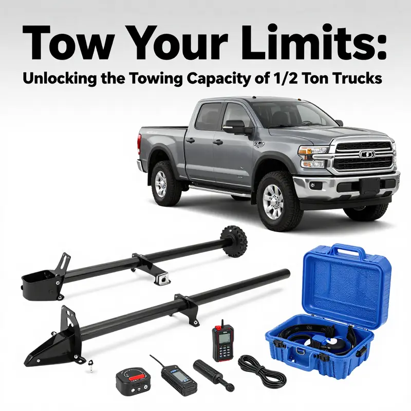 Visualizing the towing capacity of a 1/2 ton truck in action.