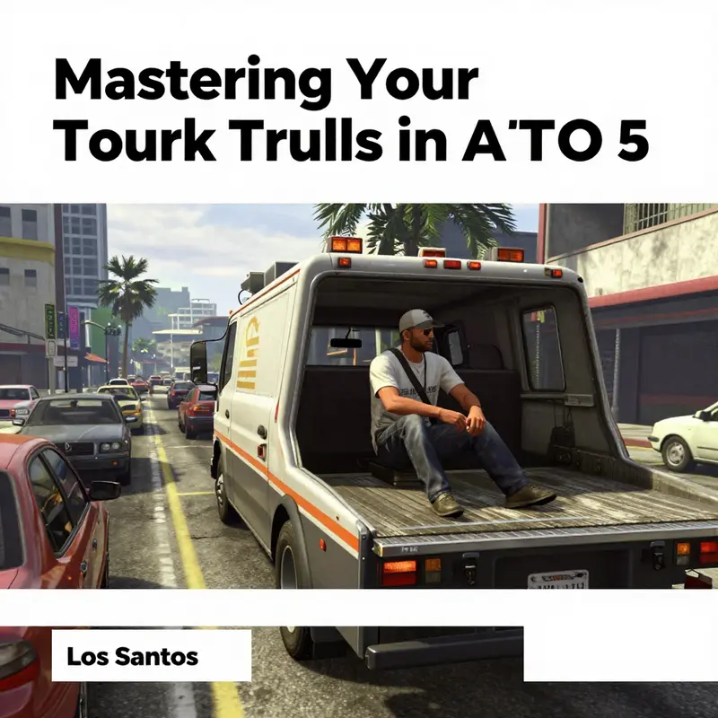 Acquiring and navigating a tow truck in the bustling streets of Los Santos.
