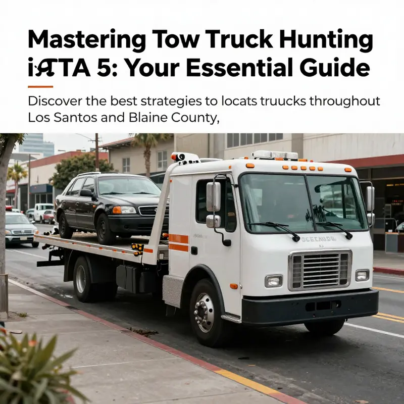 A vibrant scene illustrating a tow truck amidst the urban setting of Los Santos, showcasing its significance in the game.