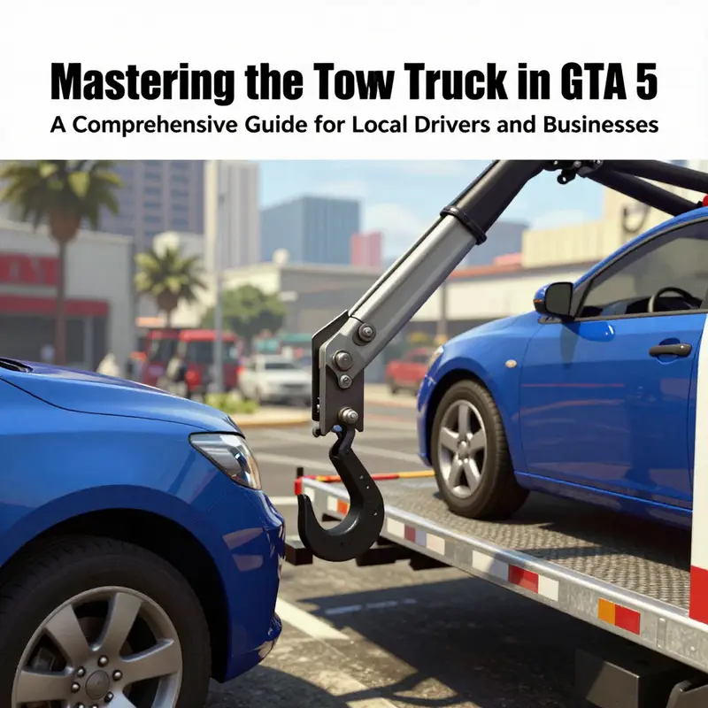 Locating and entering a tow truck in GTA 5.