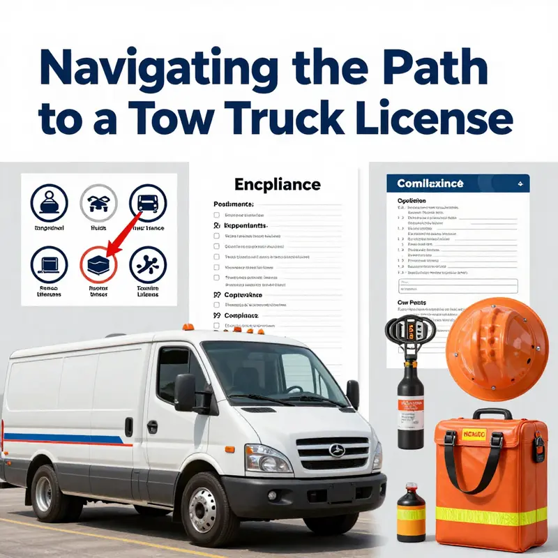 Step-by-step guide to obtaining a tow truck license, highlighting the necessary documents and processes.