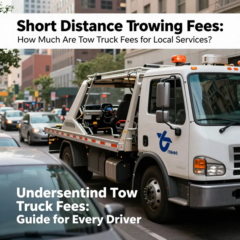 A local tow truck ready for a short-distance service in a bustling city environment.