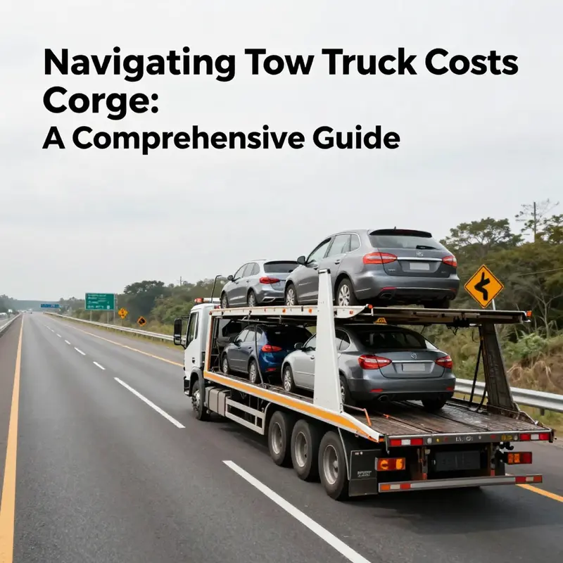 Different vehicle types with corresponding tow truck service fees illustrated.