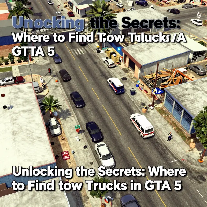 Classic tow truck at a popular spawn point outside a car shop in Paleto Bay.