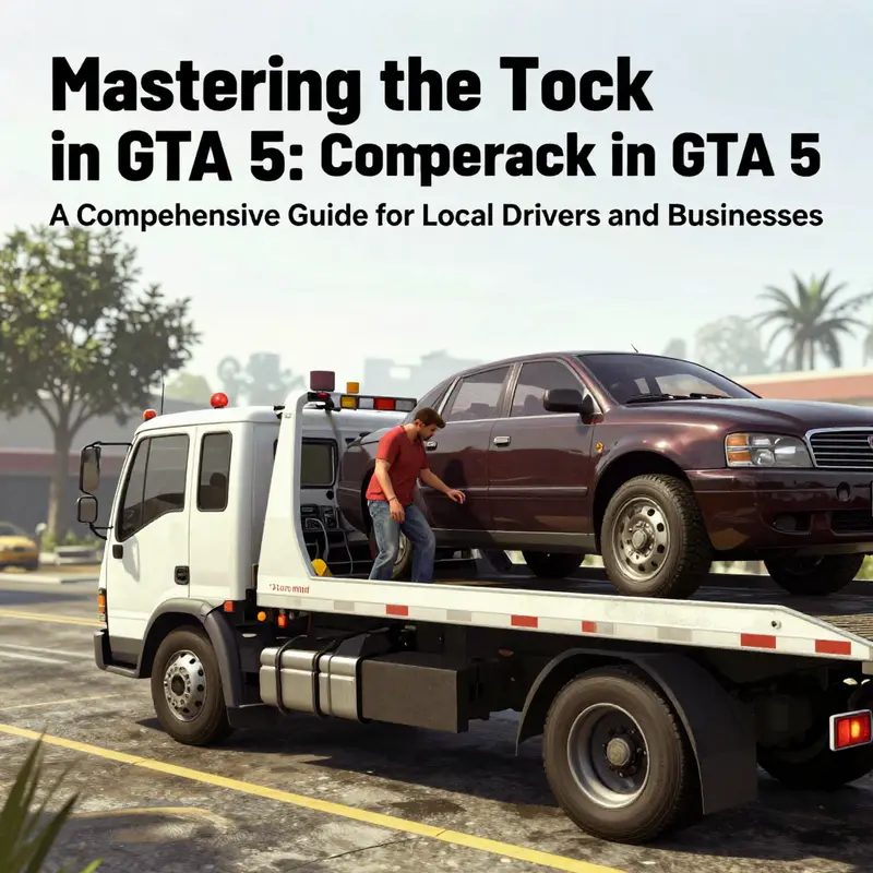 Locating and entering a tow truck in GTA 5.