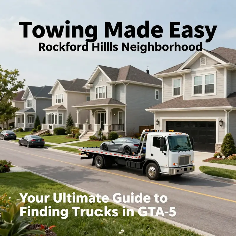 Tow trucks lined up near the LSPD Police Station, a reliable location for quick access in emergencies.