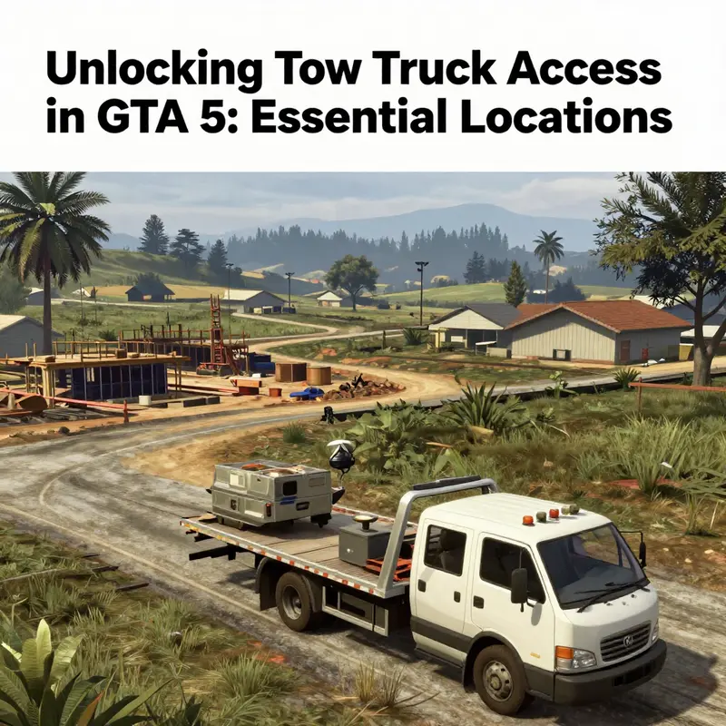 Key spots in Los Santos for finding tow trucks near the police station.