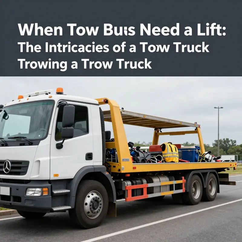 A tow truck being rescued by another due to a breakdown, illustrating the practical challenges of vehicle recovery.