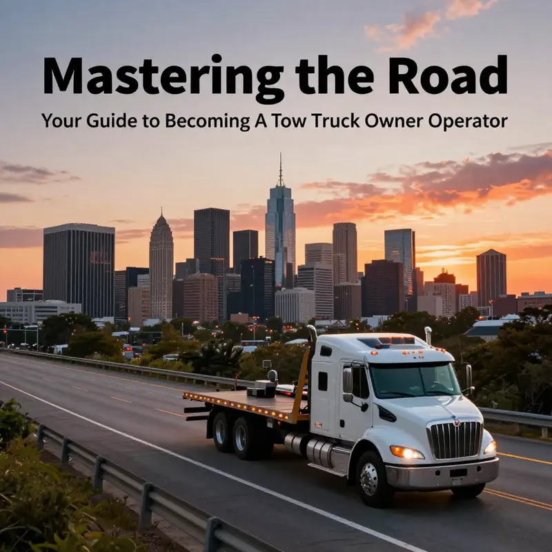 A scenic view of a tow truck on the road, representing the entrepreneurial spirit in tow truck operations.