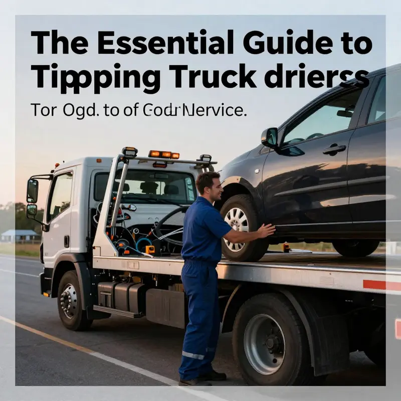 A tow truck driver providing excellent service to a stranded driver, emphasizing the importance of gratitude through tipping.