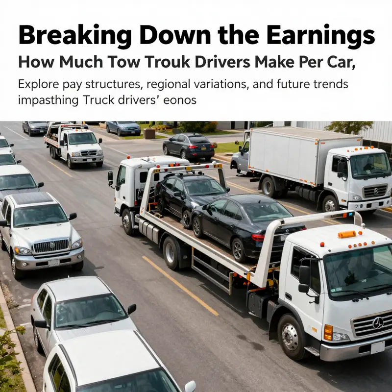 A lively towing scene with multiple tow trucks and vehicles in action, representing the towing industry's dynamics.