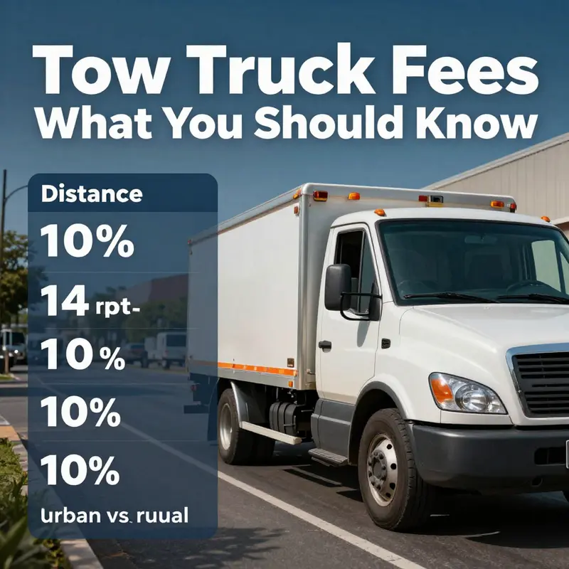 The cost of towing fees varies significantly based on distance, illustrated through urban and rural examples.